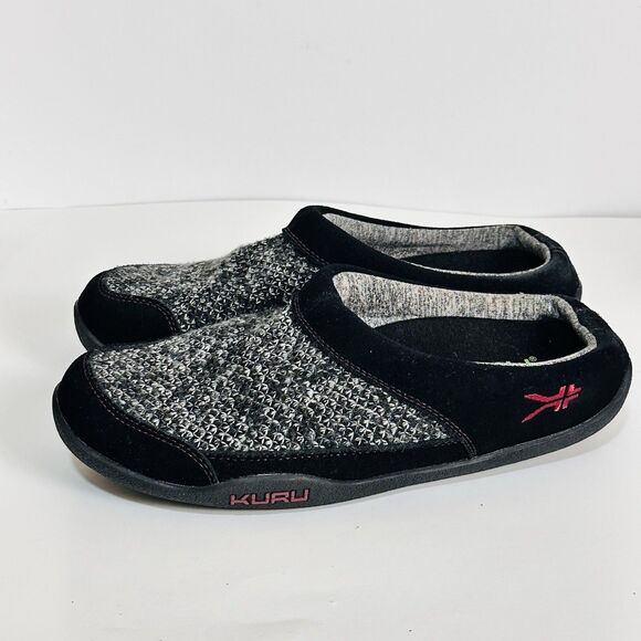 Kuru Draft Women’s Black Knit  Wool Mesh Knit Slippers Size US Womens Size 11.5 - Picture 1 of 6